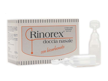 FIALA PER DOCCIA NASALE RINOREX BICARBONATO 15 FIALE 5 ML - Farma Nice