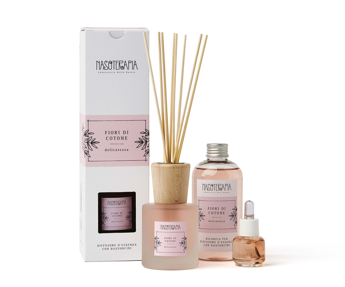 DIFFUSORE BASTONCINI FIORI DI COTONE 100 ML - Farma Nice