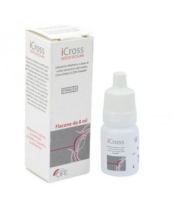 ICROSS GOCCE OCULARI SOLUZIONE OFTALMICA ACIDO IALURONICO CROSS-LINKATO 0,2% 8 ML - Farma Nice