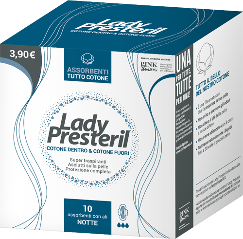 LADY PRESTERIL COTONE DENTRO & COTONE FUORI 10 ASSORBENTI CON ALI NOTTE PROMO - Farma Nice