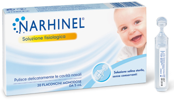 SOLUZIONE FISIOLOGICA PER ASPIRATORE NASALE NARHINEL 20 FIALE X 5 ML BIPACK - Farma Nice