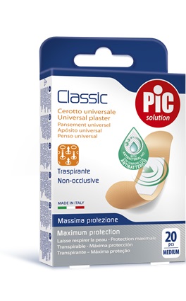 CEROTTO PIC CLASSIC 19X72 MM ANTIBATTERICO 20 PEZZI - Farma Nice