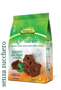 FARABELLA BISCOTTI LE STELLE ALLO YOGURT E CACAO SENZA ZUCCHERO 300 G - Farma Nice