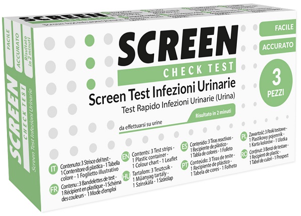 TEST PER L'INDIVIDUAZIONE RAPIDA DI LEUCOCITI SANGUE NITRITO E PROTEINA NELL'URINA SCREEN CHECK TEST INFEZIONI VIE URINARIE 3 PEZZI - Farma Nice