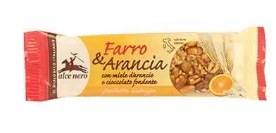 BARRETTA AL FARRO/ARANCIA BIO ALCE NERO 20 G - Farma Nice