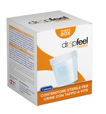 CONTENITORE URINA DROPFEEL PHARMA STERILE CON TAPPO A VITE MONOUSO 120 ML - Farma Nice