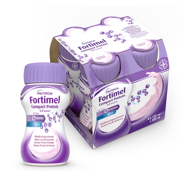 NUTRICIA FORTIMEL COMPACT PROTEIN GUSTO FRUTTI DI BOSCO 4 BOTTIGLIE DA 125 ML - Farma Nice