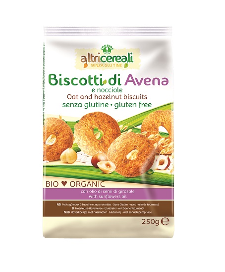 ALTRICEREALI BISCOTTI ALL'AVENA/NOCCIOLE BIO 250 G - Farma Nice