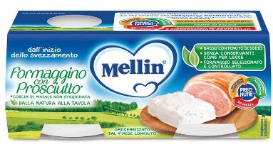 MELLIN BABY FORMAGGINO CON PROSCIUTTO 2 X 80 G - Farma Nice