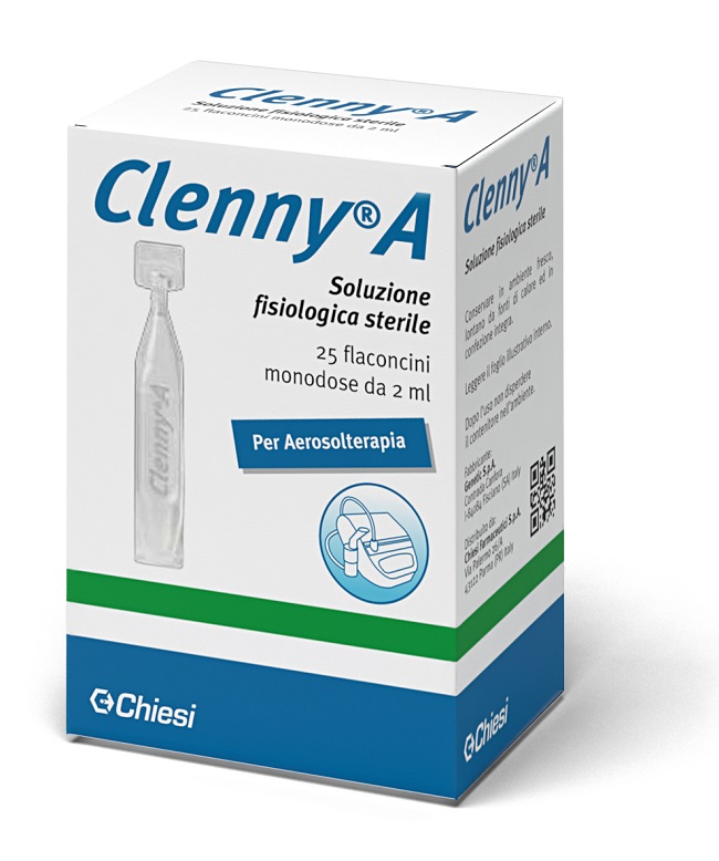 CLENNY A SOLUZIONE FISIOLOGICA STERILE PER AEROSOLTERAPIA 25 FLACONCINI MONODOSE DA 2 ML - Farma Nice