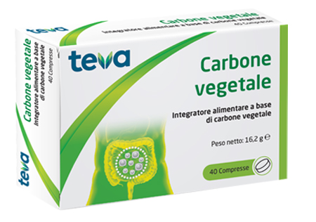 CARBONE VEGETALE TEVA 40 COMPRESSE 16,2 G - Farma Nice