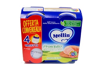 MELLIN OMOGENEIZZATO PROSCIUTTO 4 X 80G - Farma Nice