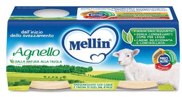 MELLIN OMOGENEIZZATO AGNELLO 2 PEZZI X 80 G - Farma Nice