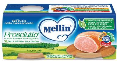MELLIN OMOGENEIZZATO PROSCIUTTO 2 PEZZI X 80 G - Farma Nice
