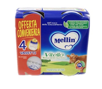 MELLIN OMOGENEIZZATO VITELLO 4 PEZZI X 80 G - Farma Nice