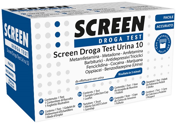 DROGA TEST CHE RILEVA 10 DROGHE TRAMITE URINA RISULTATO PER OGNI DROGA ANALIZZATA SCREEN DROGA TEST URINA 10 - Farma Nice
