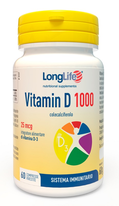 LONGLIFE VITAMIN D 1000UI 60 COMPRESSE RIVESTITE - Farma Nice