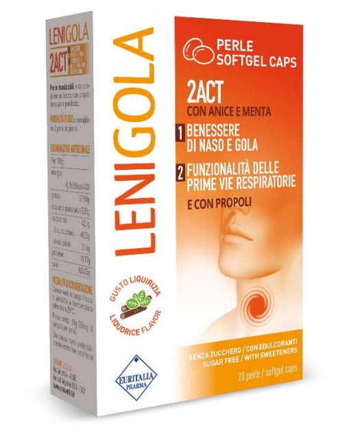 LENIGOLA 20 PERLE SOFTGEL CAPS LIQUIRIZIA - Farma Nice
