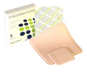 MEDICAZIONE IN POLIURETANO EURODERM FOAM MISURA 10X10CM 5 PEZZI - Farma Nice