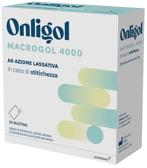 ONLIGOL MACROGOL 4000 20 BUSTINE 10 G SENZA ZUCCHERO - Farma Nice