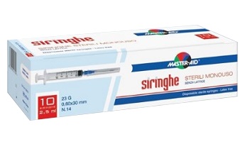 SIRINGA PER VENIPUNTURA MASTER-AID 2,5 ML 10 GAUGE 23 PEZZI - Farma Nice