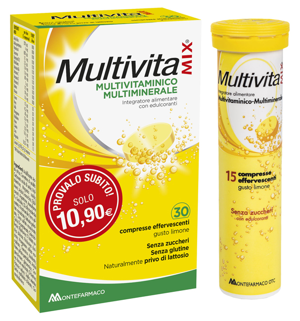 MULTIVITAMIX SENZA ZUCCHERO 30 COMPRESSE EFFERVESCENTI - Farma Nice