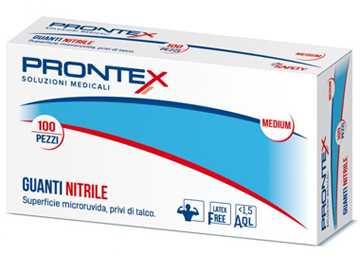 PRONTEX GUANTO IN NITRILE SENZA POLVERE M 7/8 100 PEZZI - Farma Nice