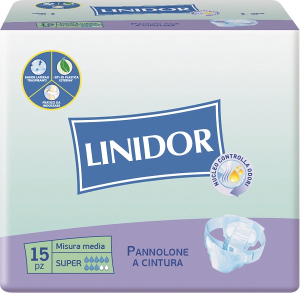 PANNOLONE LINIDOR SUPER PANNOLINO A CINTURA MM 15 PEZZI - Farma Nice