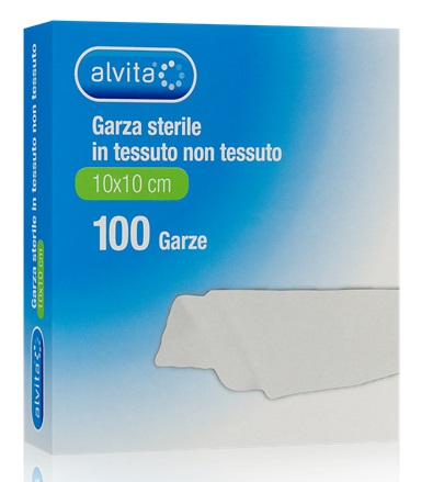 ALVITA GARZA STERILE IN TESSUTO NON TESSUTO 10X10CM 100 PEZZI - Farma Nice