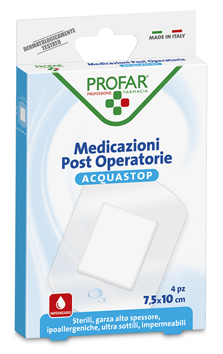 ACQUASTOP MEDICAZIONE POST OPERATORIA 7,5X10 CM PROFAR MED 4 PEZZI - Farma Nice