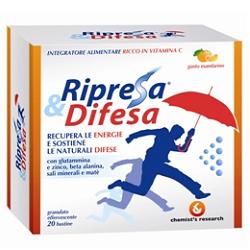 RIPRESA & DIFESA GRANULATO EFFERVESCENTE MANDARINO 20 BUSTINE - Farma Nice