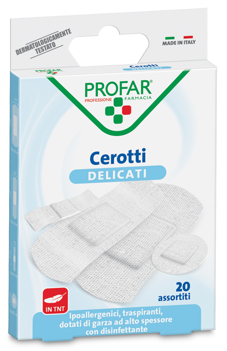 CEROTTO TESSUTO NON TESSUTO DELICATO ASSORTITI 20 PEZZI PROFAR - Farma Nice