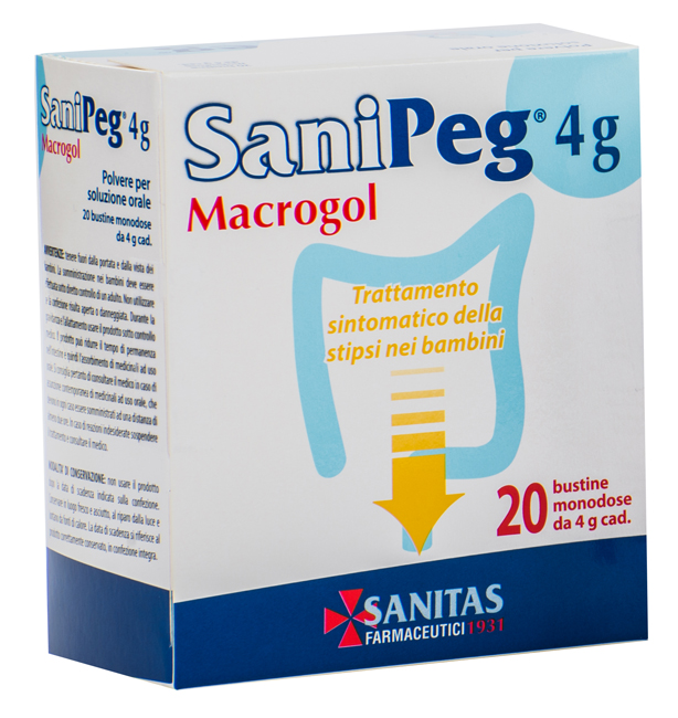 SANIPEG MACROGOL POLVERE PER SOLUZIONE ORALE 20 BUSTINE DA 4 G - Farma Nice