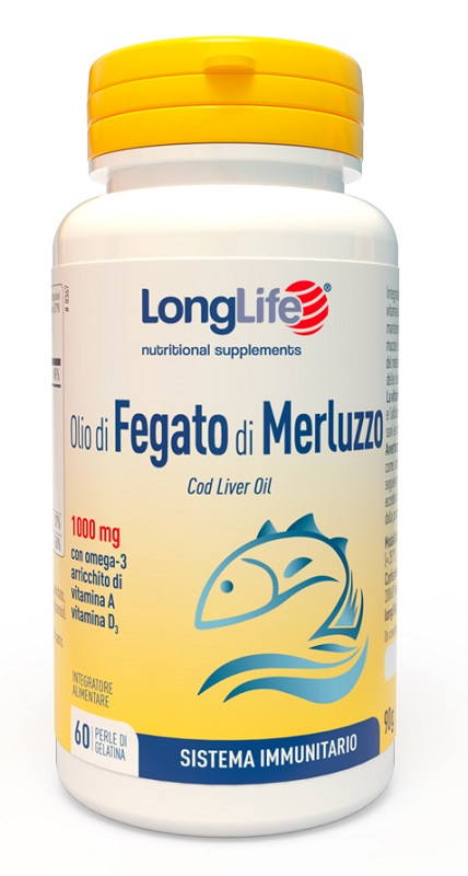 LONGLIFE OLIO FEGATO MERLUZZO 1000 MG 60 PERLE - Farma Nice