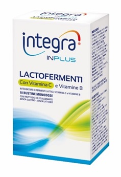 INTEGRA INPLUS LACTOFERMENTI CON VITAMINA C E VITAMINA B 10 BUSTINE MONODOSE DA 2,5 G - Farma Nice