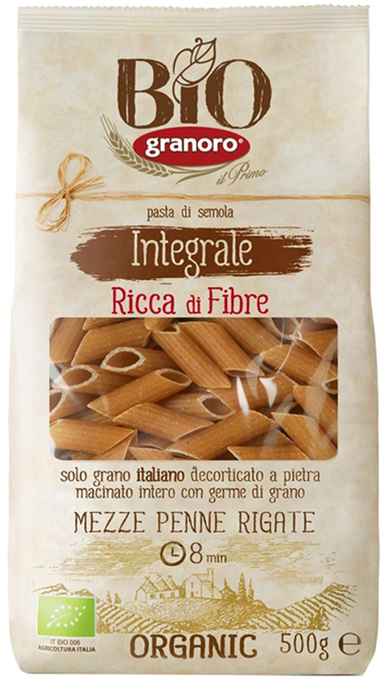 BIOLOGICA INTEGRALE GRANORO MEZZE PENNE RIGATE 500 G - Farma Nice