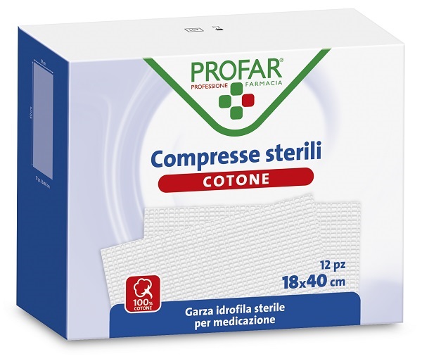 COMPRESSE IN COTONE 12 PEZZI 18 X 40 CM PROFAR - Farma Nice