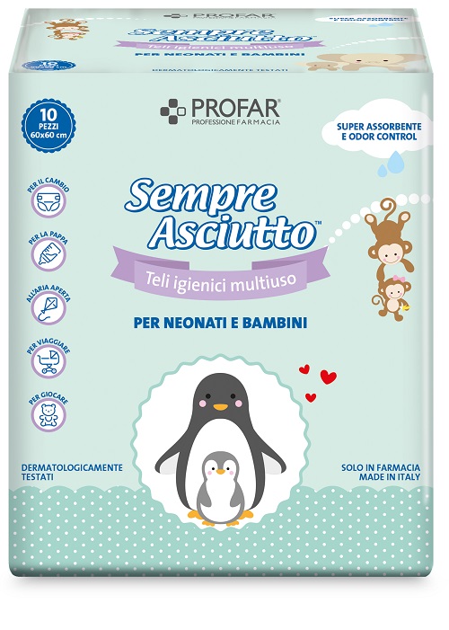 SEMPRE ASCIUTTO TELI IGIENICI MULTIUSO 10 PEZZI PROFAR - Farma Nice