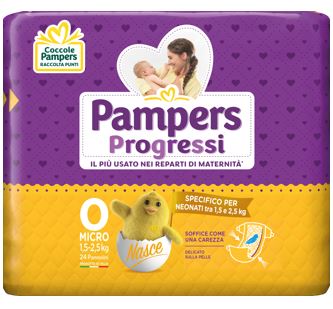 PAMPERS PROGRESSI MICRO PANNOLINI PER BAMBINI 24 PEZZI - Farma Nice