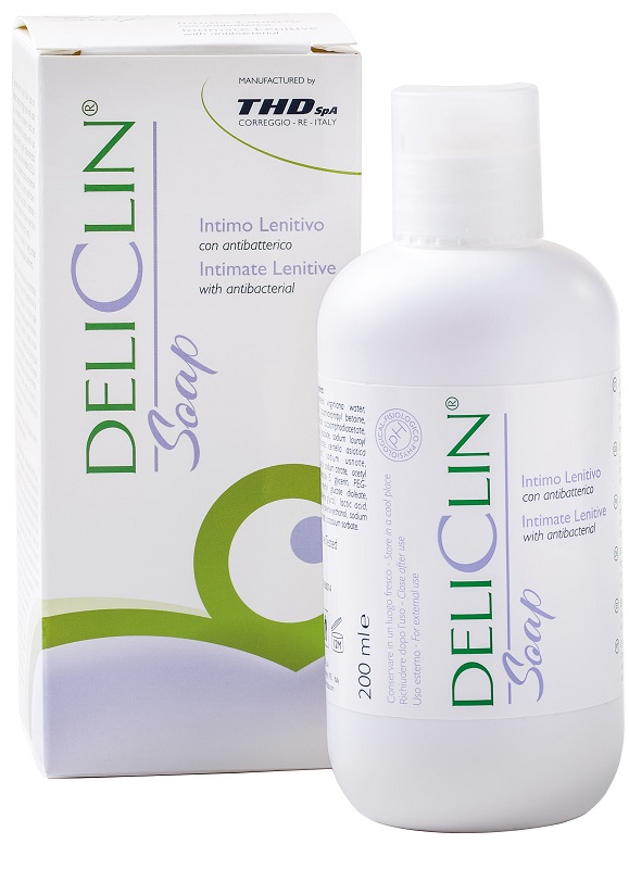 DELICLIN SOAP DETERGENTE INTIMO LENITIVO CON ANTIBATTERICO 200 ML - Farma Nice