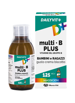 DAILYVIT+ MULTI B PLUS VITAMINE DEL GRUPPO B PER BAMBINI E RAGAZZI GUSTO CREMA BISCOTTO 125 ML - Farma Nice
