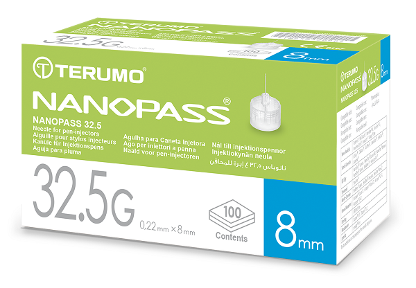 AGO PER PENNA DA INSULINA NANOPASS 32,5 GAUGE LUNGHEZZA 8 MM 100 PEZZI - Farma Nice