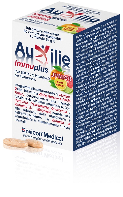 AUXILIE IMMUPLUS JUNIOR MASTICABILE 30 COMPRESSE - Farma Nice
