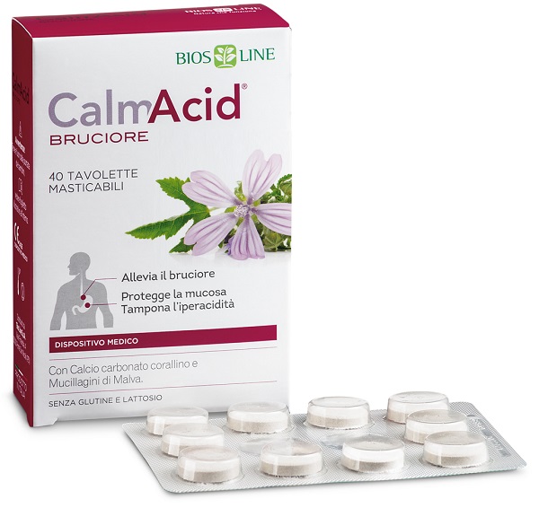 BIOSLINE CALMACID BRUCIORE 40 TAVOLETTE MASTICABILI - Farma Nice