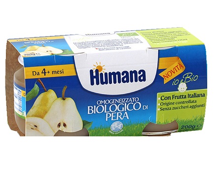 HUMANA OMOGENEIZZATO PERA BIO 2 VASETTI 100 G - Farma Nice