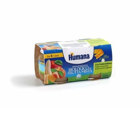 HUMANA OMOGENEIZZATO FRUTTA MISTA BIO 2 VASETTI 100 G - Farma Nice