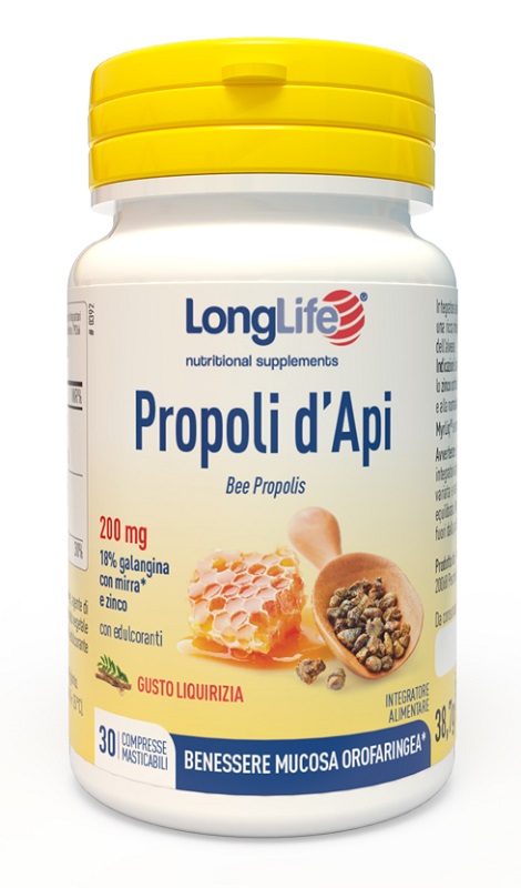 LONGLIFE PROPOLI D'API 30 COMPRESSE MASTICABILI - Farma Nice