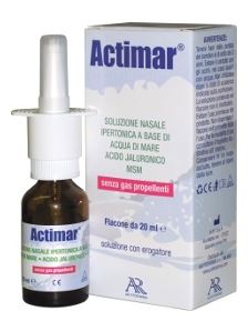 ACTIMAR SOLUZIONE NASALE SPRAY SALINA 3% CON ACIDO IALURONICO + MSM 20 ML CON EROGATORE - Farma Nice