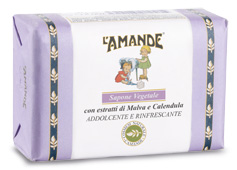 L'AMANDE MARSEILLE SAPONE VEGETALE MALVA/CALENDULA 200 G - Farma Nice