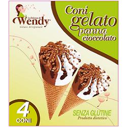 LE DOLCEZZE DI WENDY CONO GELATO PANNA CIOCCOLATO 4 X 75 G - Farma Nice